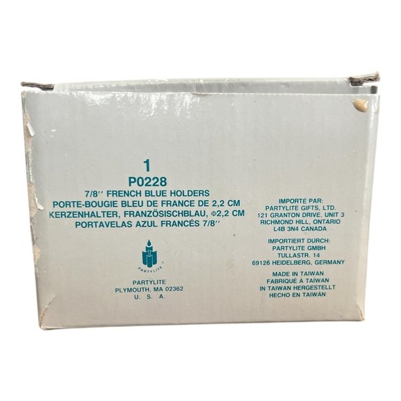 A Pair of Partylite Candle Holders French Blue P0228, 7/8" Candlestick Original - Picture 2 of 8